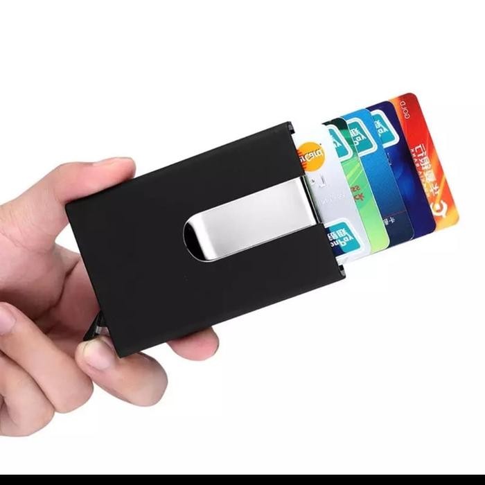 

Pop Up Card Holder Organizer Clip / Tempat Kartu Otomatis Pria Wanita