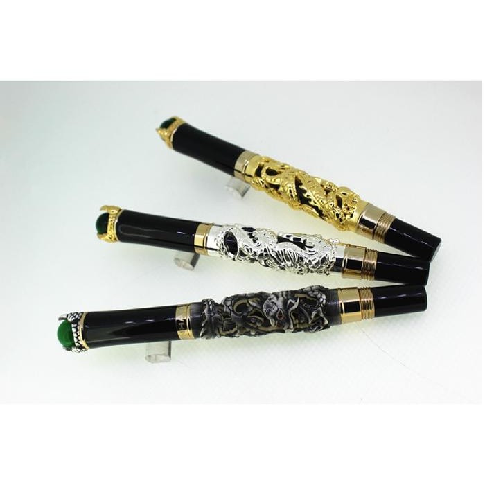 

Jinhao Golden Dragon King Play Pearl Fine 18Kgp Nib Fountain Pen Black