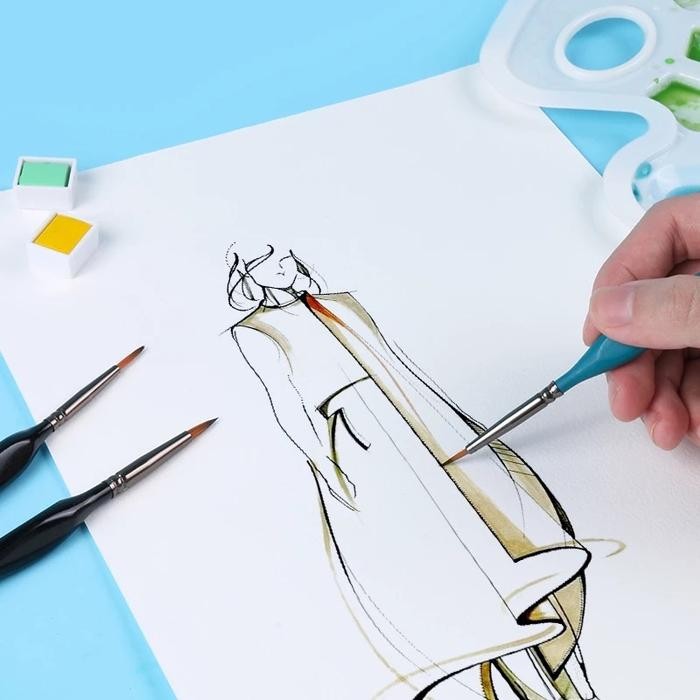 

G-Mx06 Giorgione 6Pcs Watercolor Detail Brush Miniature Fine Kuas Mini