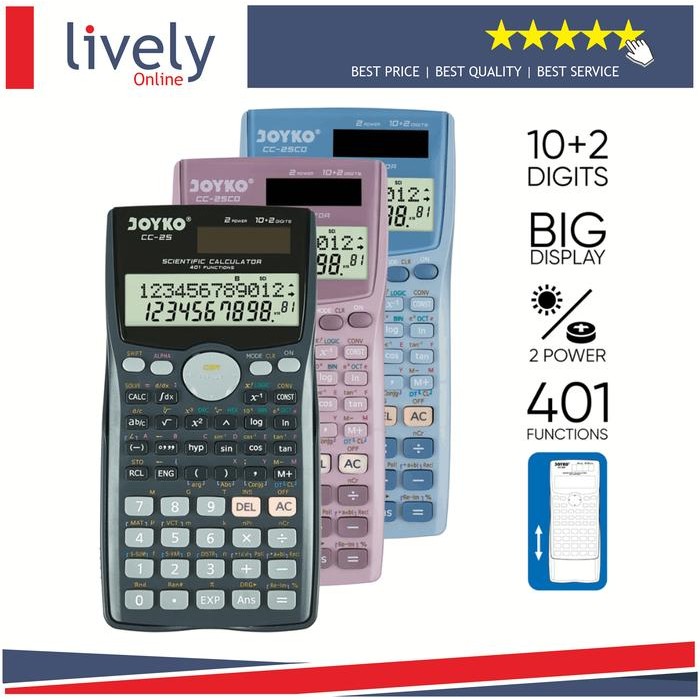 

Calculator Kalkulator Joyko Cc-25 Scientific 401 Functions Ilmiah