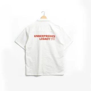 Ekyu ID - Kemeja Pendek Oversize broken white "Underpredict Legacy"