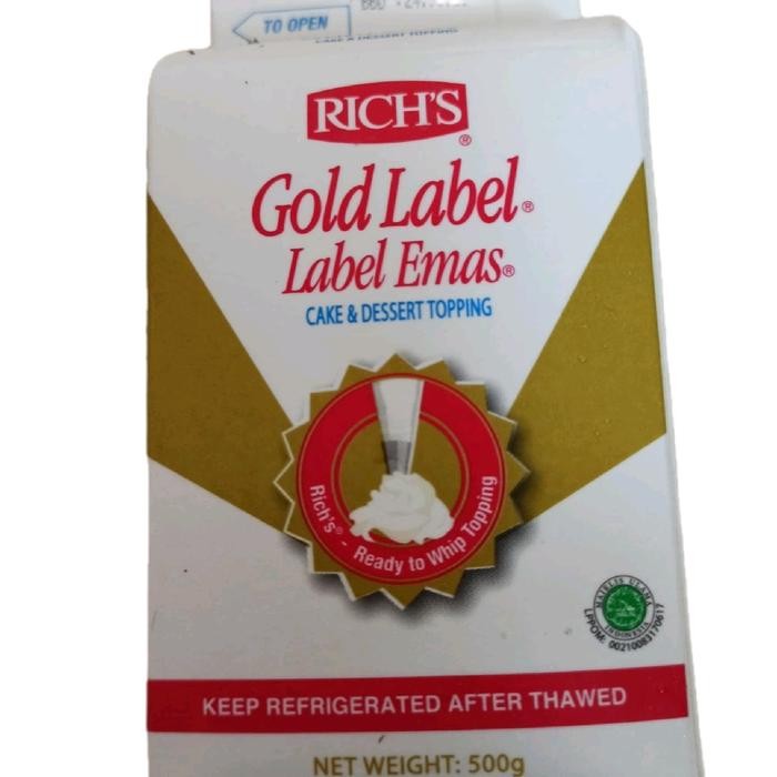 

Whip Topping Richs Gold Label 500 g (Gojek/Grab)