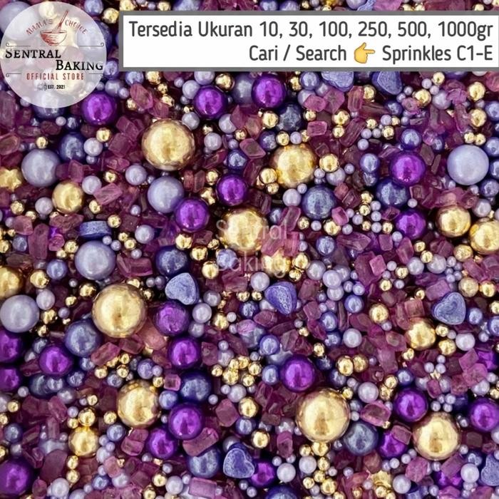 

Sprinkle Kue Mutiara Gula Batu Ungu 500gr (C1-E) / Springkel Springkle