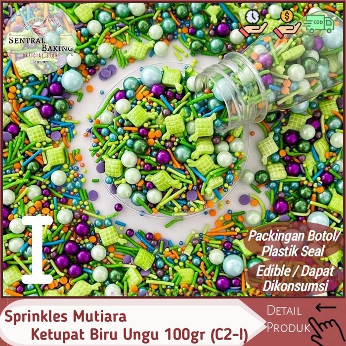 

Sprinkel Mutiara Ketupat Biru Ungu 100gr (C2-I)/ Springkel Kue Lebaran