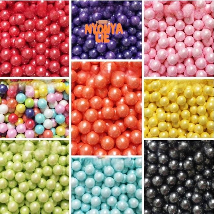 

S5006 Sugar SPRINKLE Edible Trimit Mutiara Bulat Warna Mix Hiasan Kue