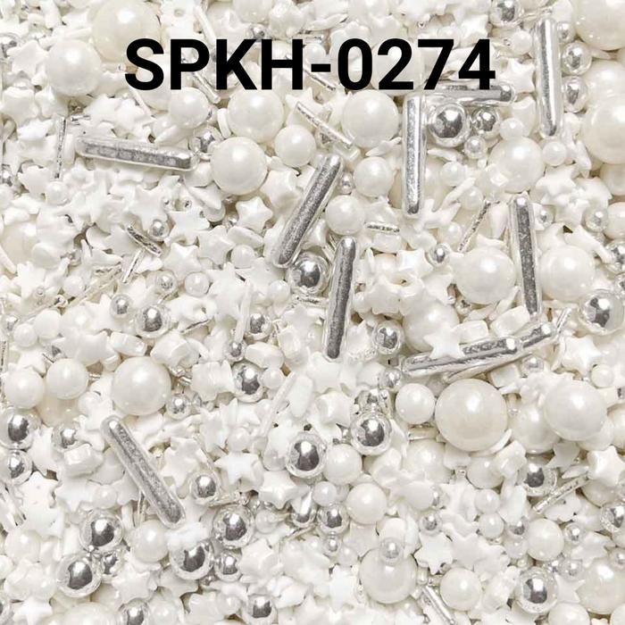 

SPKH-0274 Sprinkles sprinkle springkel 500gr putih perak mutiara hati