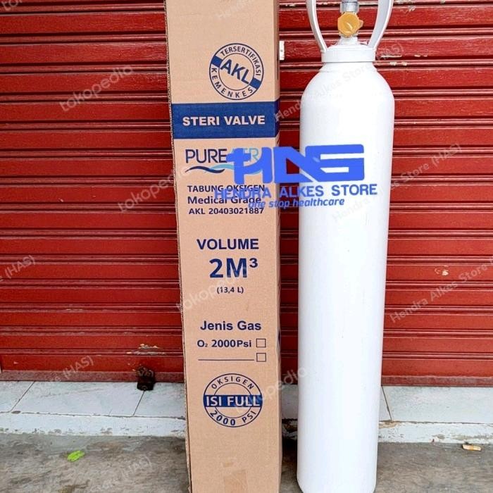 JTTOP" PURE AIR TABUNG OKSIGEN BESAR 2M KUBIK ONE HEALTH ISI 2M3 LENGKAP DENGAN REGULATOR SELANG DAN