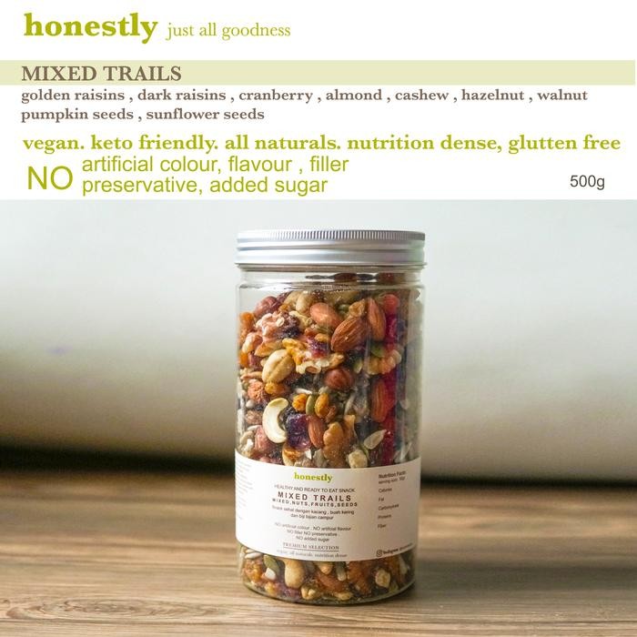 

TRAIL MIXED , MIX ROASTED NUTS FRUITS SEEDS , MIX KACANG BIJIAN BUAH NATURAL SUGAR FREE ALMOND