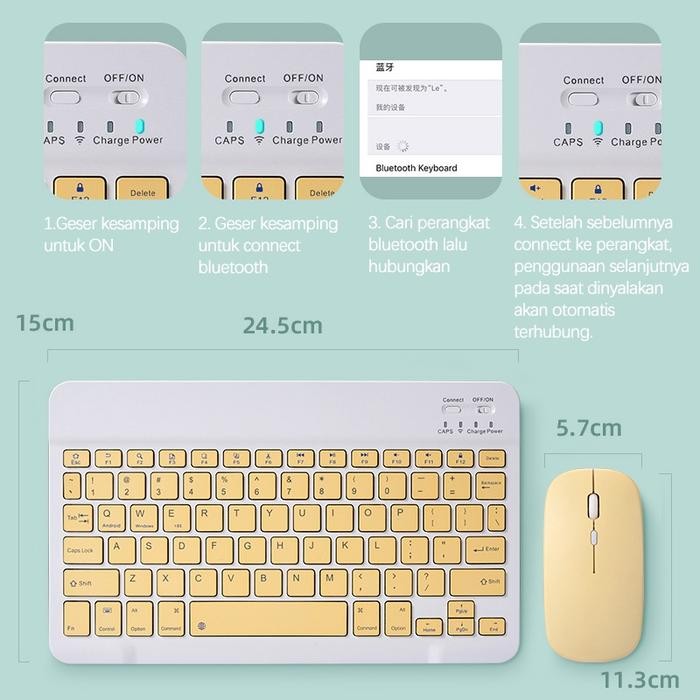 SAMSUNG TAB S6 LITE PORTABLE WIRELESS KEYBOARD BLUETOOTH WITH MOUSE