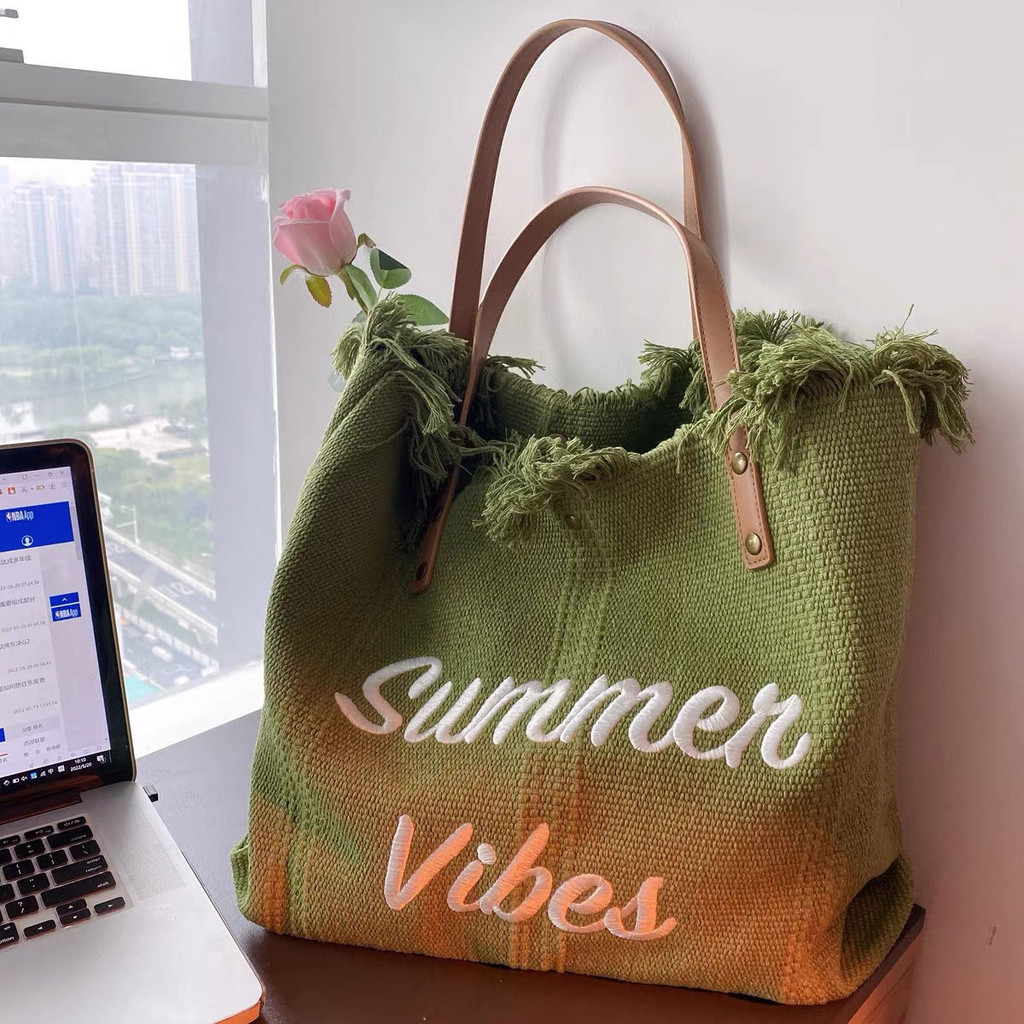 Canvas Women Handbags Large Tote Beach Bag Shopping Bags Underarm Shoulder Bag For Female Casual Can