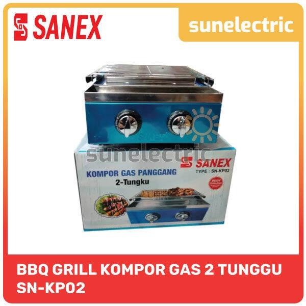 Sanex Kompor Gas Panggang 2 Tungku Pemanggang Bbq/Kp02 - Silver