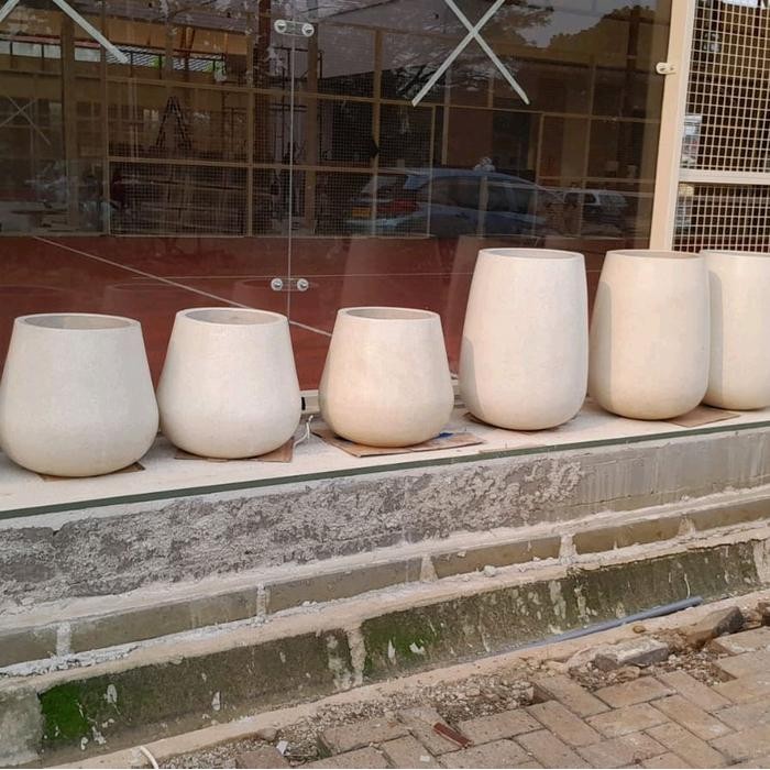 Mode Vintage Pot Teraso Dekorasi Taman Model Gendang Finishing Glossy