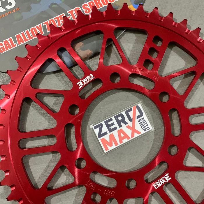 GEAR BELAKANG WR3 520 50T 520-50T KAWASAKI ZX25R ZX-25R ZX 25R MERAH
