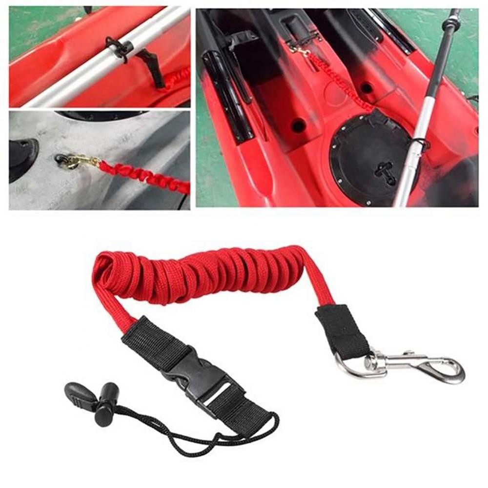 IMPORT Kayak Canoe Inflatable Boat Paddle Elastic Coiled Leash Cord Oar Rope Tether Cuerda De Remo