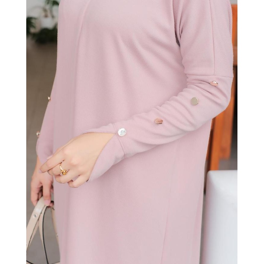 Abaya Batwing Knit Premium - Gamis Inara Knit - Abaya Knit Kancing - Gamis Knit Premium - Abaya