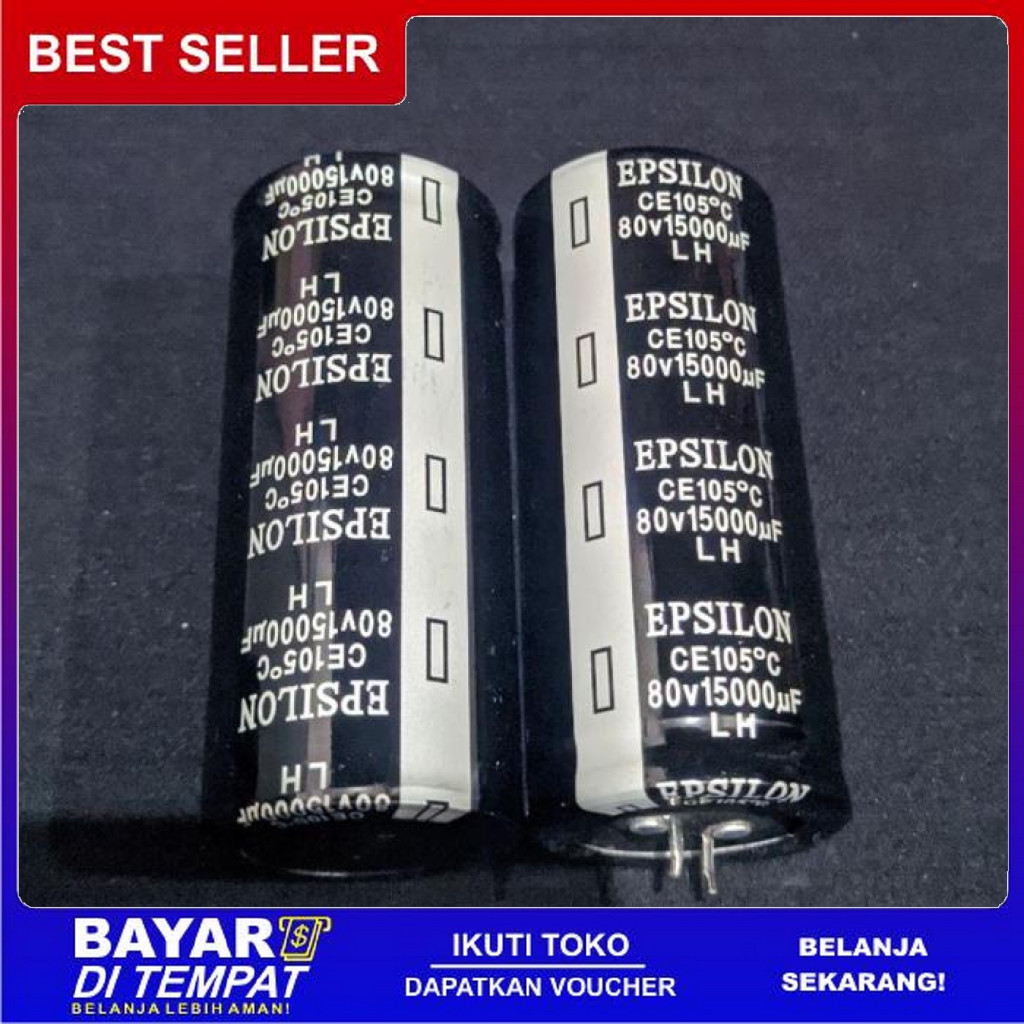FREE ONGKIR ELKO EPSILON 15000UF/80V ELCO CAPACITOR EPSILON 15000UF/80V BISA COD
