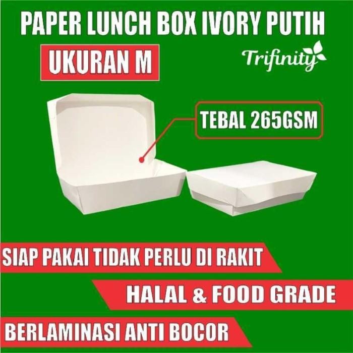 (Allthebest) Paper lunch box pack uk M food tray kotak makanan kertas Surabaya