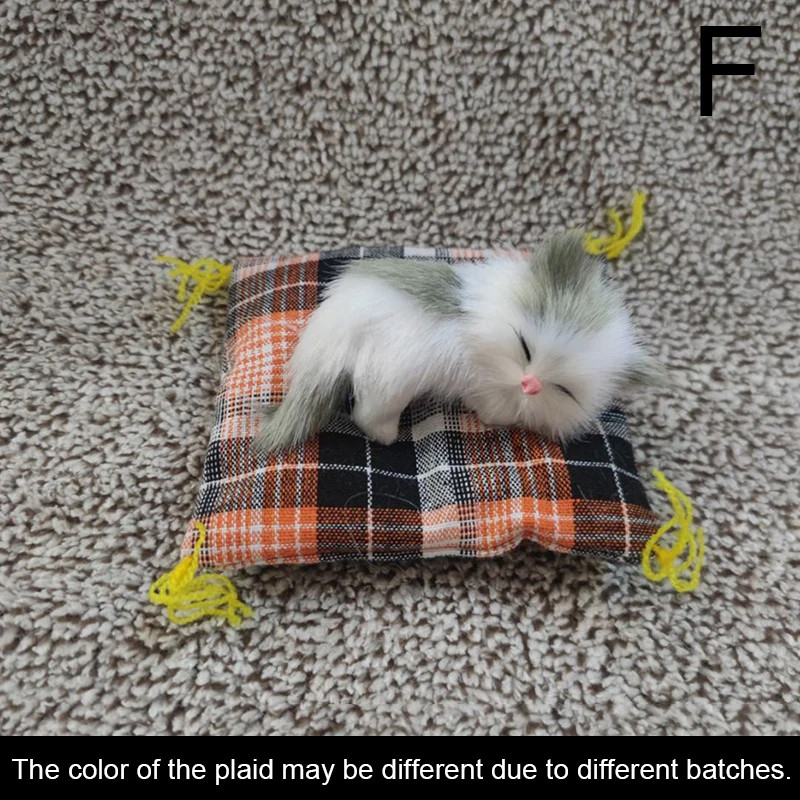 

Artificial Mini Sleeping Cats on Cloth Pad Plush Simulation Lying Cats Doll Ornaments Children's