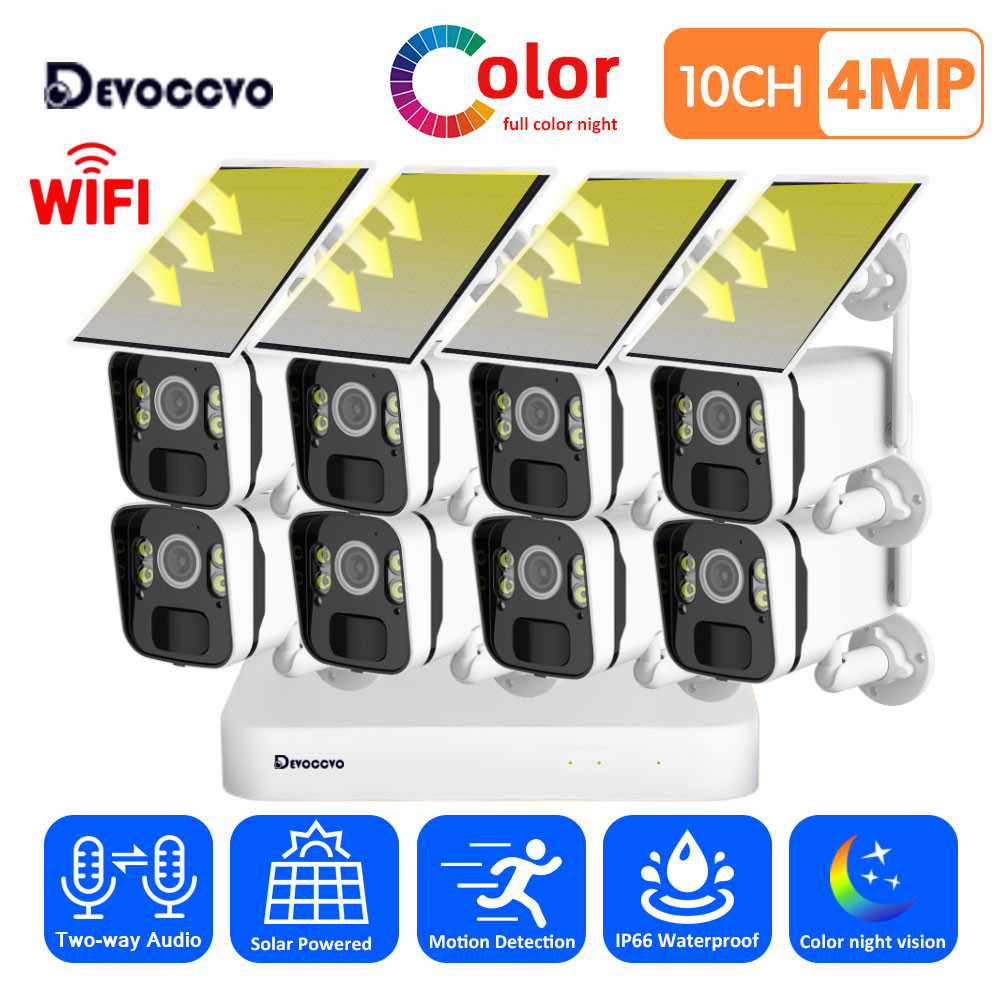 5MP 8CH Wifi NVR Kit Outdoor Solar Wireless CCTV Camera Security