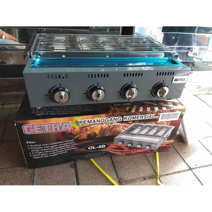Kompor Gas Panggangan Getra 4 Tungku+Selang Regulatornya