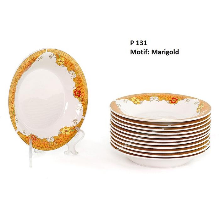 Dinner Plate 9 In P131 (1 Lusin) Motif Marigold Color Piring Vicenza