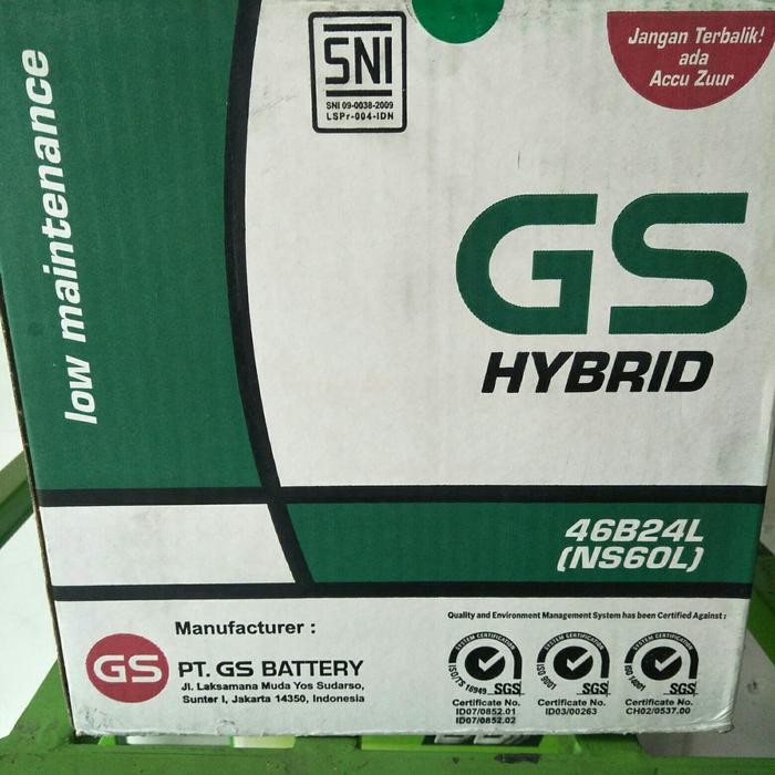 Aki/Accu Mobil Ns60L(45Ah) Gs Astra Hybrid