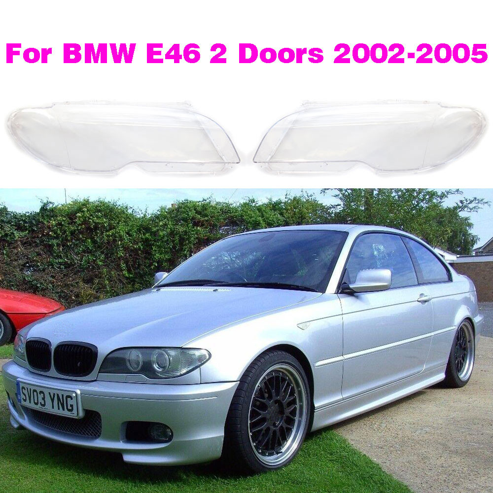 Left Right Headlight Headlamp Lens Cover For BMW E46 3 Series  2
