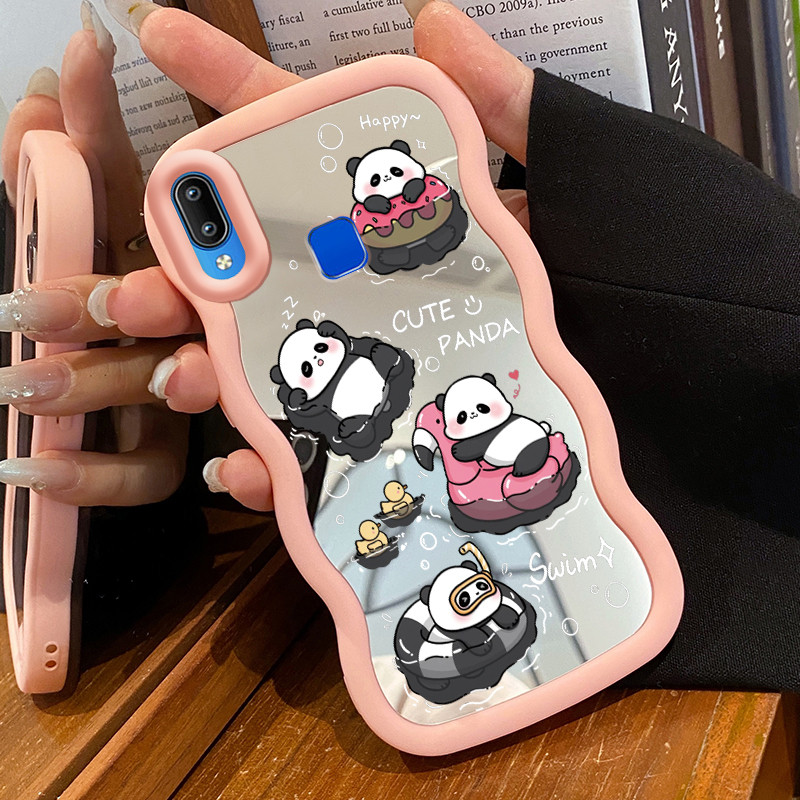 Casing HP Untuk VIVO Y91 Y91i Y93 Y95 Case Panda lucu Macaron Softcase Silikon lunak Kasing Kesing c