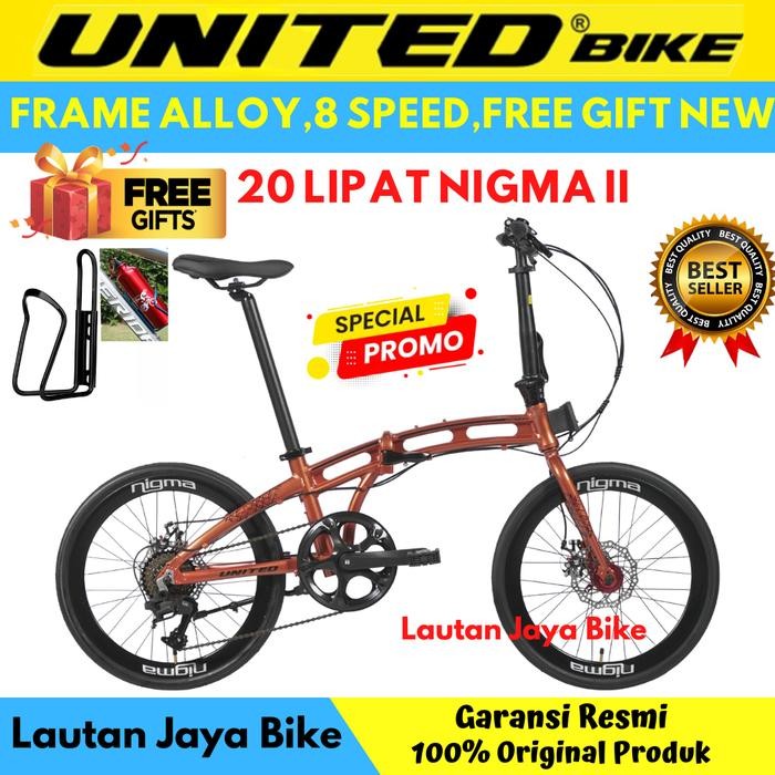 Sepeda Lipat 20Inch 451 United Nigma Ii Alloy 8 Speed