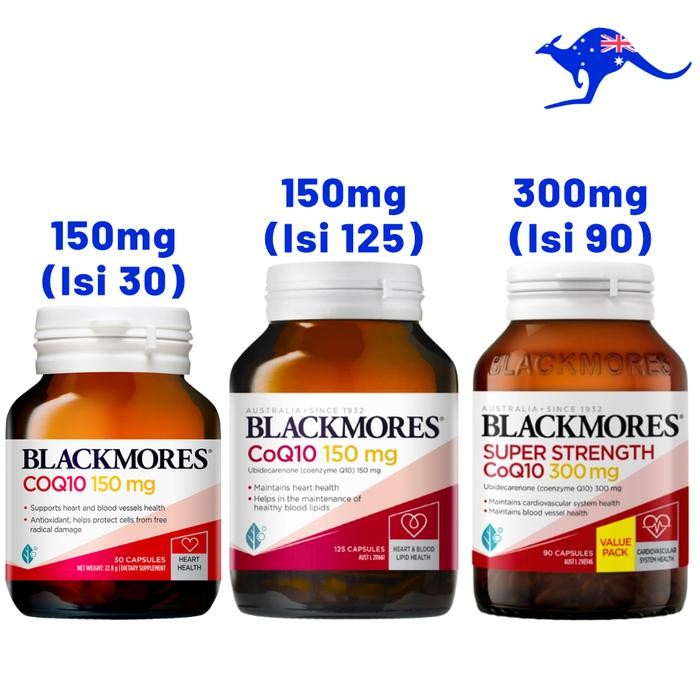 Blackmores Coq10 150Mg 125 30 Capsules 150 Mg / Super Strength Coenzyme Q10 300Mg 300 Mg 90 Kapsul