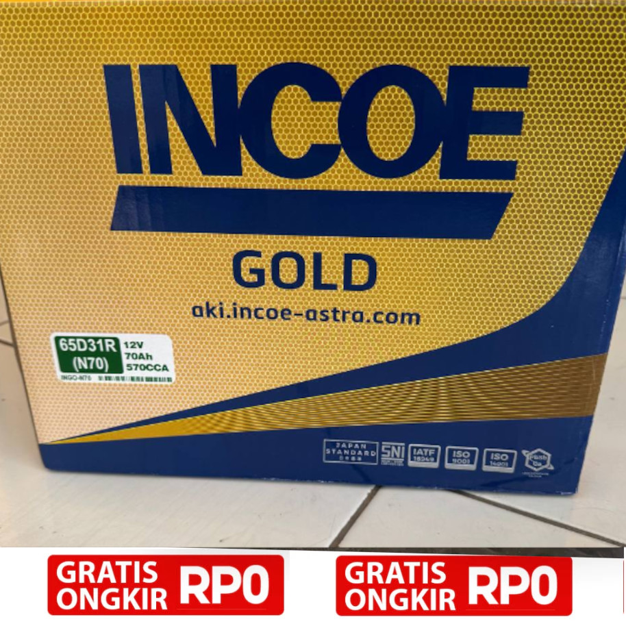 Aki Incoe N70 / 65D31R Incoe Gold Original Asli 100%