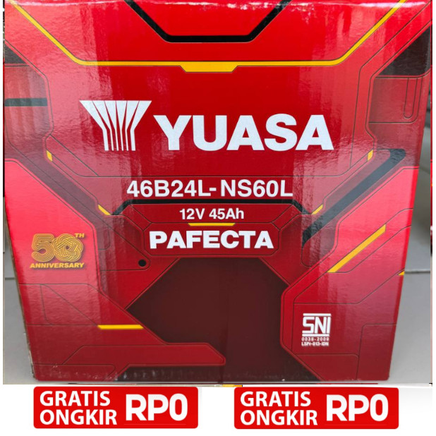 Aki Yuasa NS60L / 46B24L Yuasa Pafecta Original Asli 100%