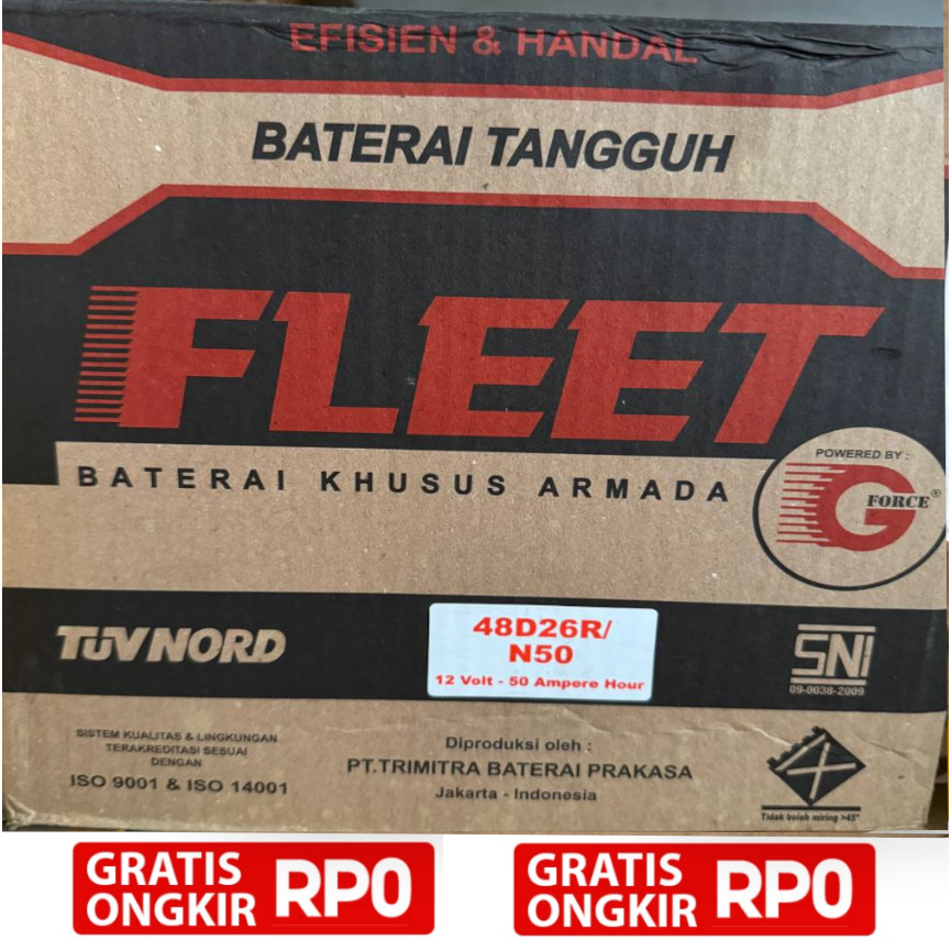 Aki Fleet N50 / 48D26R Original Asli 100%