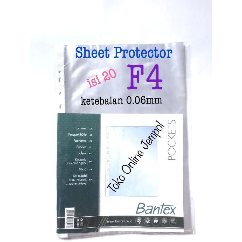 

TERLARIS F4 isi 20 Sheet Protector Plastik Pelindung File dok ATK1252BX READY STOCK