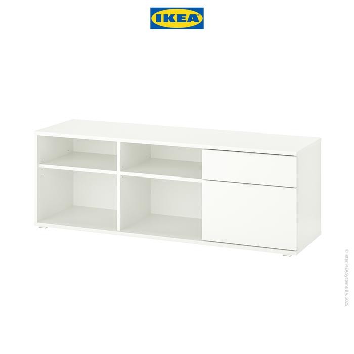NEW IKEA VIHALS Meja TV Dengan Laci Kuat Minimalis Putih 146x37x50 cm