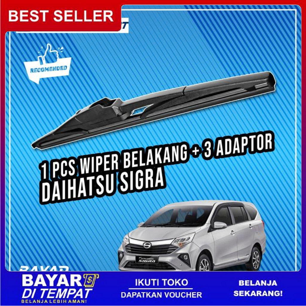 FREE ONGKIR WIPER KACA BELAKANG MOBIL DAIHATSU SIGRA - REAR WIPER KARET KACA BELAKANG MOBIL MODEL
