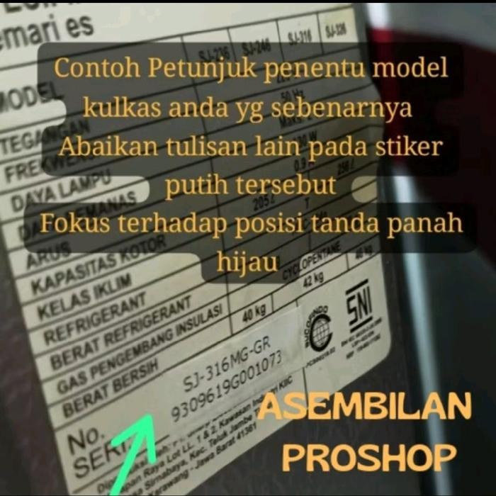 Karet Magnet Pintu Kulkas 2 Pintu Sj-305/Sj-315/Sj-316/Sj-317/Sj-326