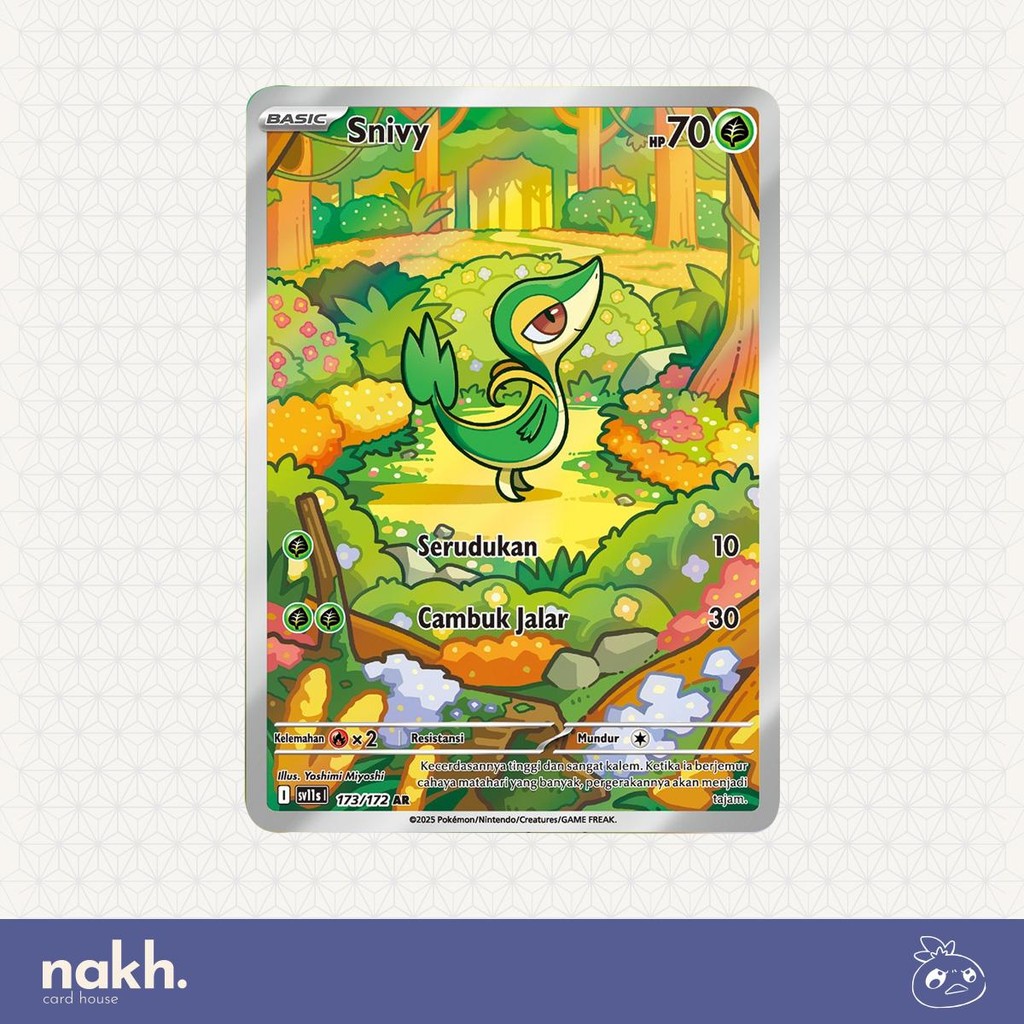 Kartu Pokemon TCG Indonesia Hitam & Putih sv11s 173172 Snivy AR