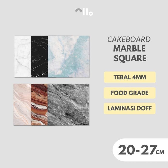 Cakeboard/Tatakan kue/Alas kue - MARBLE (SQUARE) *