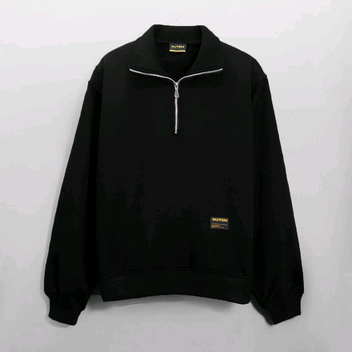 Guten Inc - Sweater Rugby Jaket Pria Crewneck Hitam *