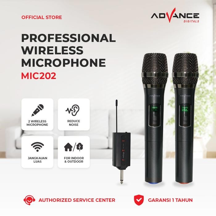 Microphone Advance MIC-202 Profesional Dual Mic Wireless Karoke