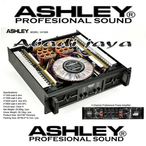 power amplifier ashley v41000 CLASS H 4 channel 1000 x 4 original