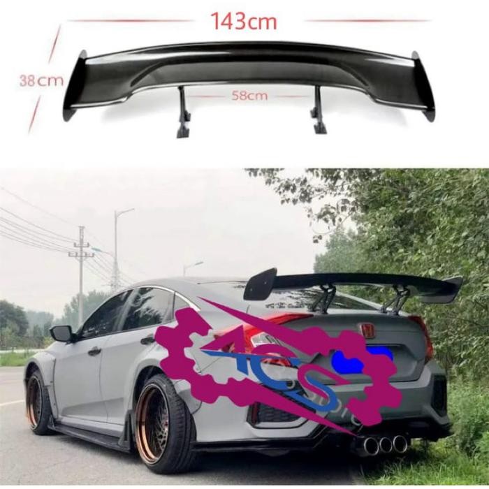 spoiler universal mobil sedan style GT wing PLASTIK ABS
