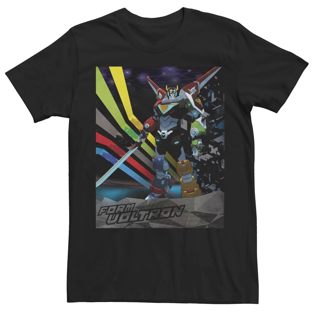 Kaos Poster Voltron Legendary Defender Form Voltron Katun CrewNeck Unisex Pria Wanita