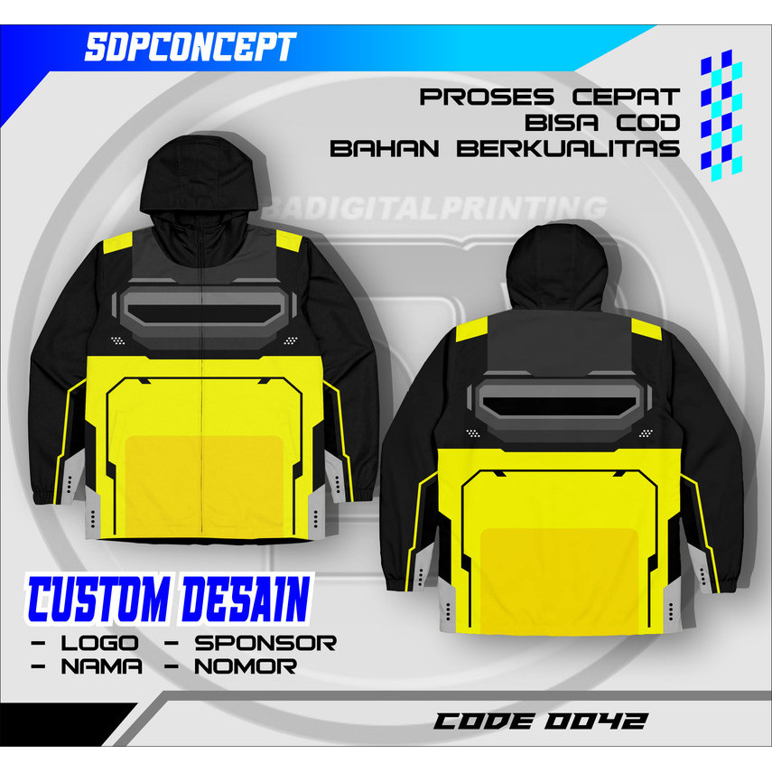 Jersey jaket  Custom Desain Sendiri - Jersey Racing, Sepak Bola, Mancing, Gowes, Komunitas - Bahan D