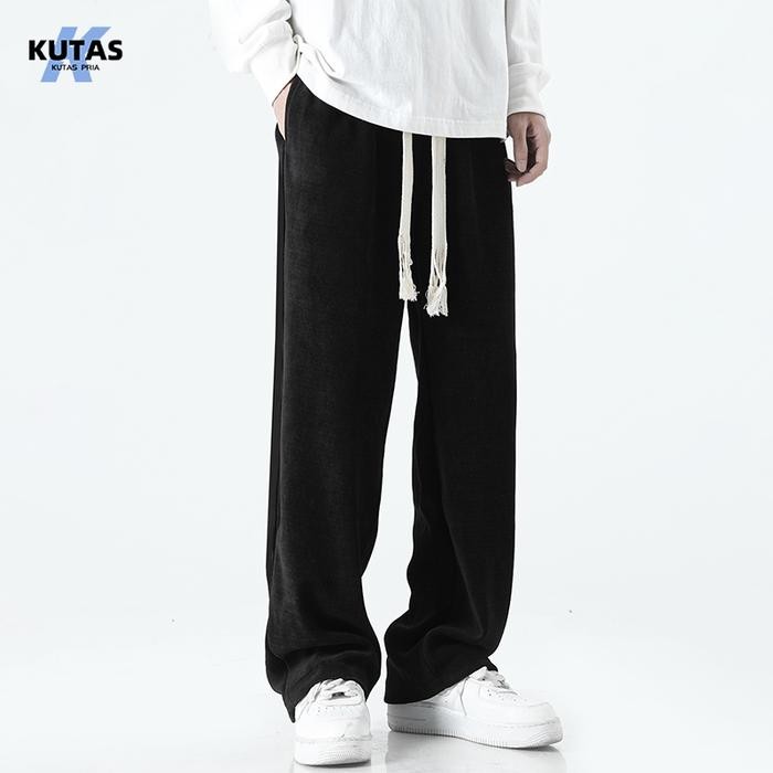 Celana Training Pria Waffle Pants Pria Celana Baggy Pria Jumbo Celana Casual Celana Pria Korean
