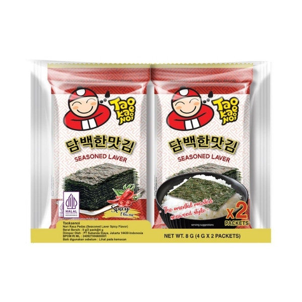 

TAO KAE NOI SEASONED LAVER SPICY 2'S X 4