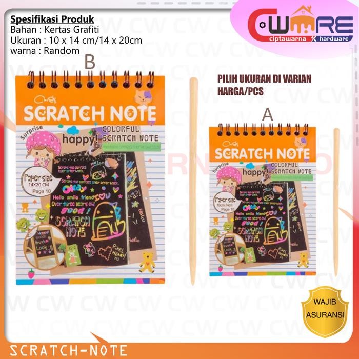 

Scratch Note Magic / Buku Gambar Gores Anak 10x14cm/14x20cm - SLB