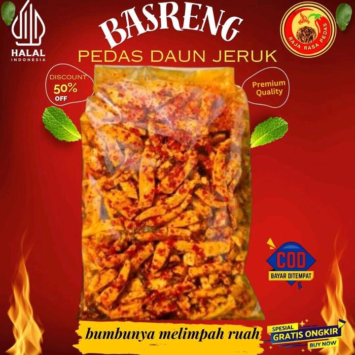 

Basreng Stik Pedas Daun Jeruk 1 KG Raja Rasa Pedas Renyah Rempah Melimpah Berkualitas Snacks Goreng