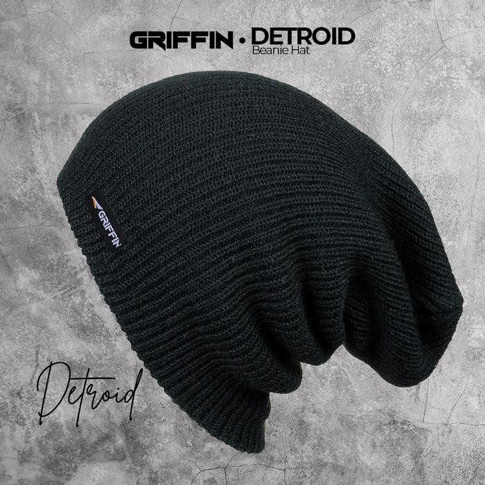 Topi Kupluk Rajut Dewasa Detroid Beanie Hat Pria Gunung Tebal Hangat